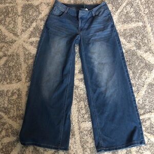 HALARA Wide-Leg Denim Jeans in Blue Wash